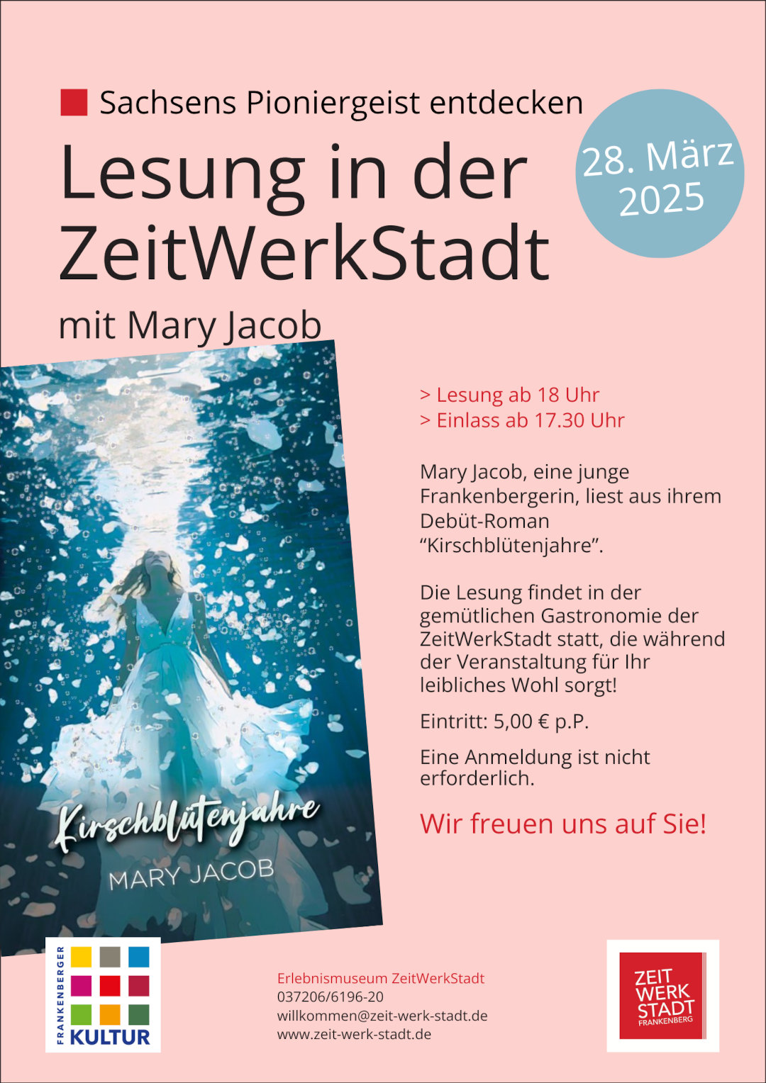 Einladung zur Buchvorstellung „Kirschblütenjahre“ am 28.03.2025 von Mary Jacob