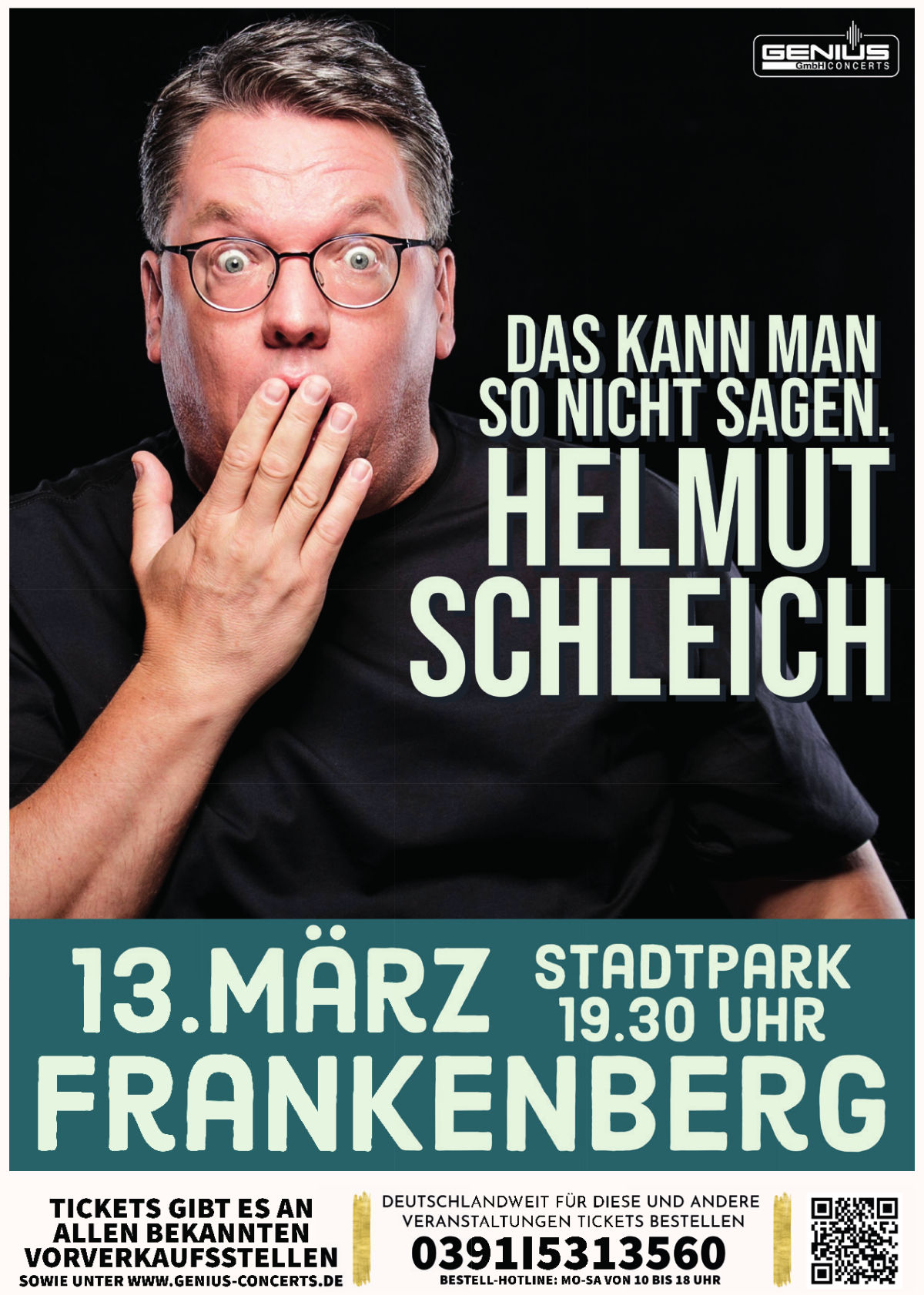 Helmut Schleich: Das kann man so nicht sagen. Ein neues Programm? Das kann man so nicht sagen. Helmut Schleich macht, was er will. Kein Abend gleicht dem anderen. Sein Vorbild ist die Regierung. Und so sagt er sich: was kümmert mich mein Geschwätz von gestern. Schließlich leben wir in einer Zeit, wo die Wirklichkeit das Kabarett Tag für Tag überbietet.