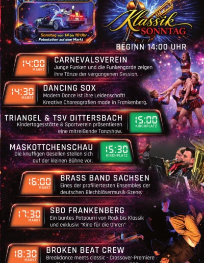 Stadtfest Frankenberg Programmplan Marktplatz / Kirchplatz Sonntag 14.06.2026